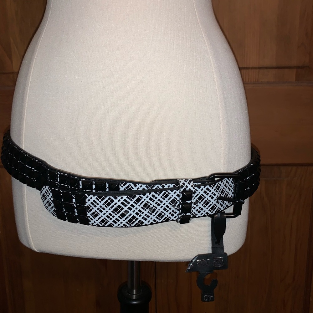 Black and White Studded Belt